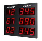 Информационное табло на светодиодных семисегментных индикаторах ТИ-D100-3x(2R+3R)-RS232/485-220В, миникейс